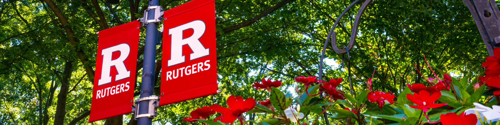 Rutgers Block R logo in pole